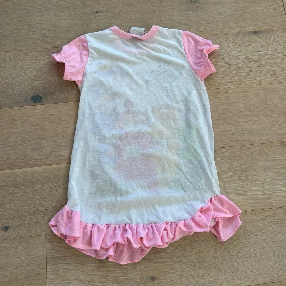 Vintage‎ 1998 Teletubbies Nightgown Kids Size 5 Pink Ruffle Sleeve 90s Sleepwear